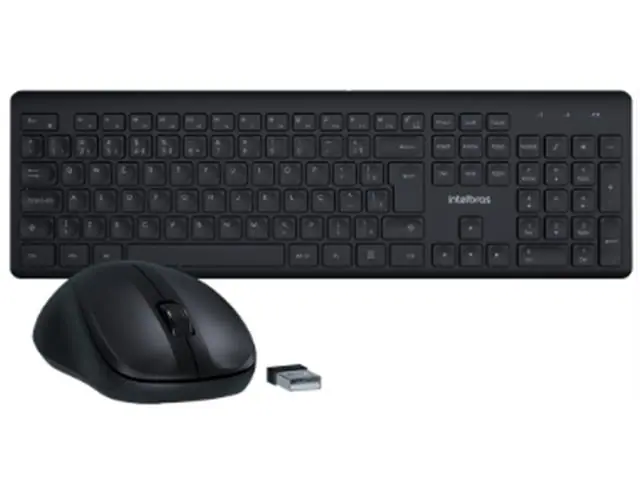 Combo Teclado e Mouse Intelbras Sem Fio CSI50 USB 2.4GHz Preto