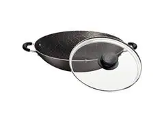 Panela Wok Tramontina Paris Antiaderente Chumbo Tampa de Vidro 36CM