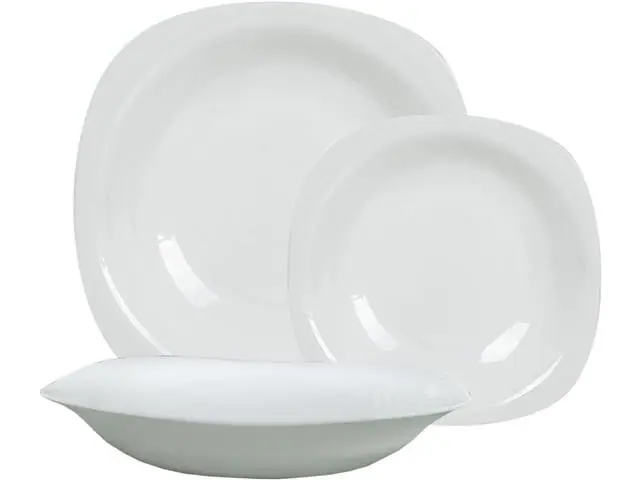 Conjunto de Pratos Bormioli Rocco Parma Branco 18 Peças