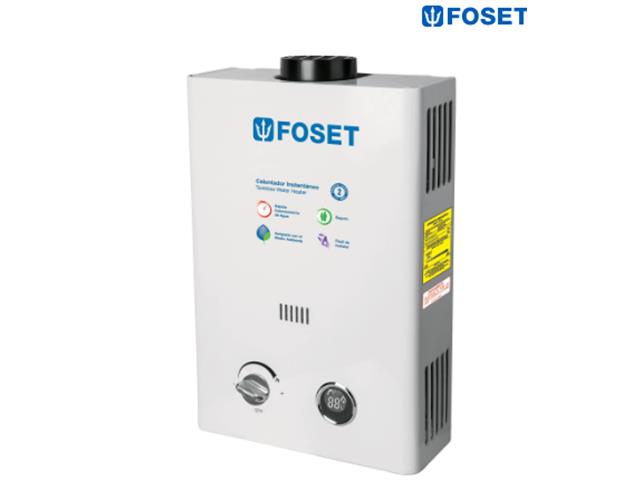 Calentador de paso Foset Instantáneo 6L 1 Uso Gas LP Hasta 70°C Blanco