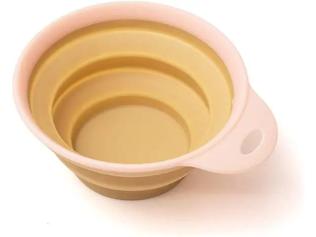 Comedouro e Bebedouro Portátil Oikos Animal para Pets Amarelo