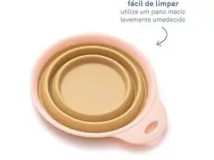 Comedouro e Bebedouro Portátil Oikos Animal para Pets Amarelo - 1