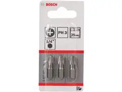 Ponta para Parafusar Bosch Phillips PH3 25mm Extra Hard com 3 Peças - 0