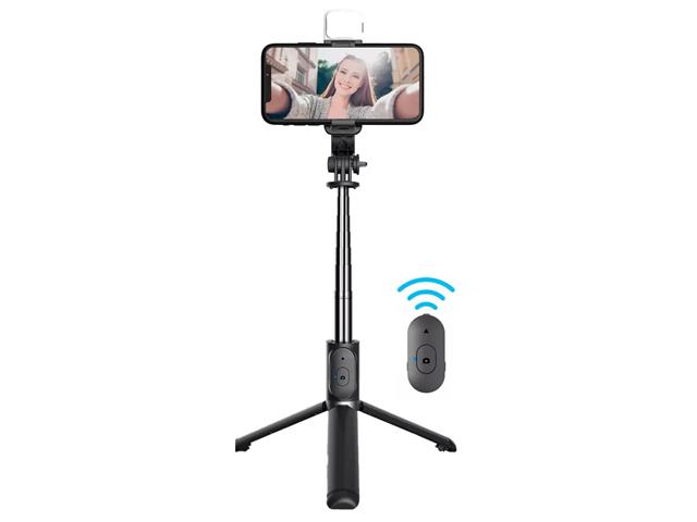 Trípode Celular Selfie Stick Bluetooth y Flash GADNIC