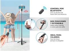 Trípode Celular Selfie Stick Bluetooth y Flash GADNIC - 2