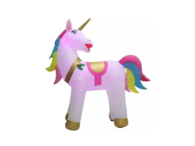 Inflable Unicornio Navideño para interior Con iluminación LED 2.13 Mts