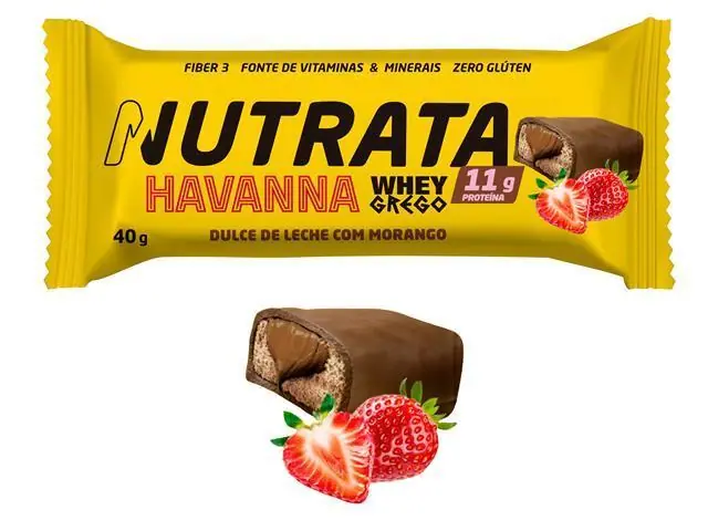 Barra Whey Grego Bar Havanna Doce de Leite e Morango 40G