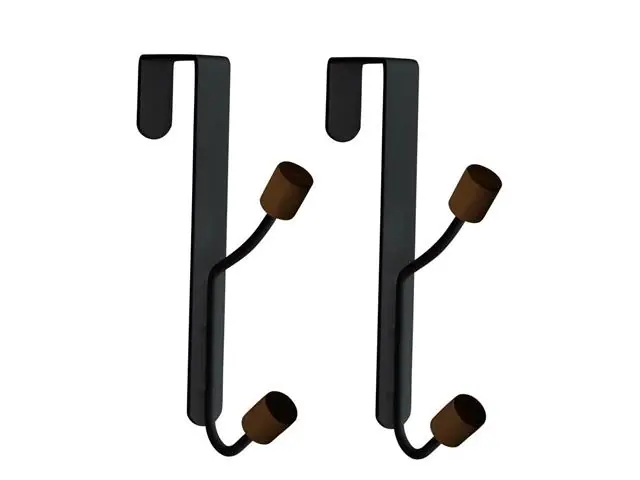 Kit de 2 Cabides Oikos de Metal com Gancho Duplo para Porta