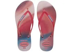 Chinelo Havaianas Slim Metallic Rainbow Pink Lemonade