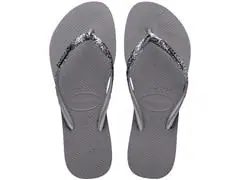 Chinelo Havaianas Slim Glitter II Cinza Aço