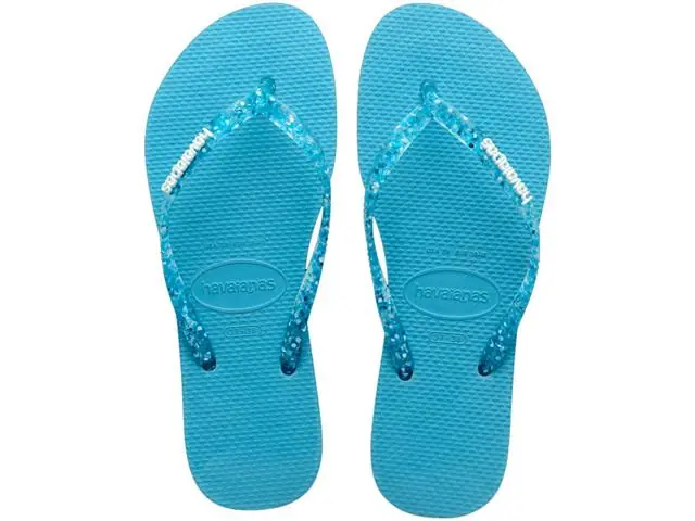 Chinelo Havaianas Slim Logo Metallic Azul Tranquilidade