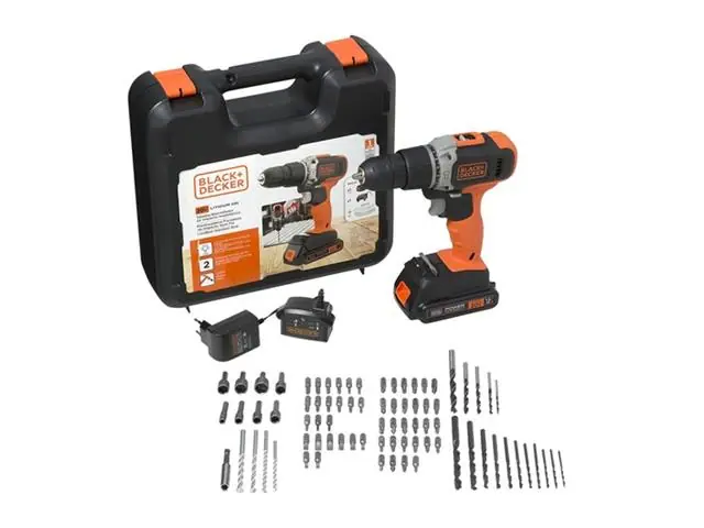 Kit Parafusadeira Furadeira de Impacto Black&Decker com 80 Acessórios