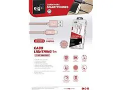 Cabo Lightning ELG Flat em Tecido Sincronização/Recarga 1M Rosé Gold - 2