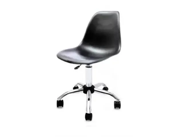 Cadeira Eames Empório Tiffany Office Cromada Preto