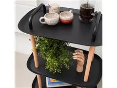 Carrinho Multiuso Oikos 3 Andares Arredondado Preto - 1