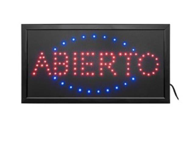 Anuncio luminoso Mitzu leyenda abierto 96 Leds 25x48cm 4W