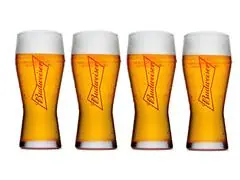 Jogo de Copos para Cerveja Budweiser Transparente 4 Peças