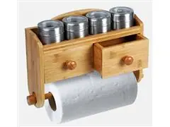 Porta Condimentos em Bambu com Acessórios e Gavetas 5 Peças - 0