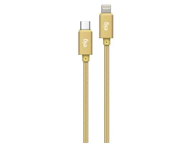 Cabo Apple Lightning e USB TipoC ELG TCL10BG 1 Metro Dourado