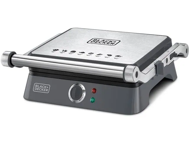 Grill Elétrico Black&Decker Gourmand Gris com Abertura 180 Graus