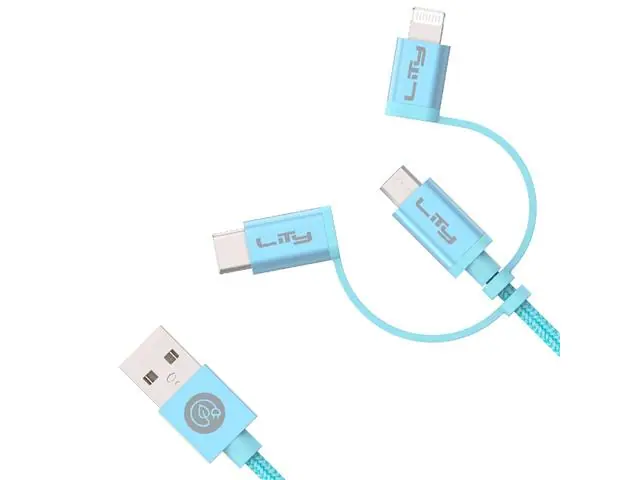 Cabo 3x1 USB A - 1,5m Azul (CRC-604) 