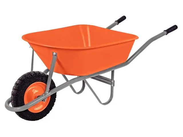 Carrinho de Mão Tramontina com Caçamba Funda Plástica Laranja 55 L