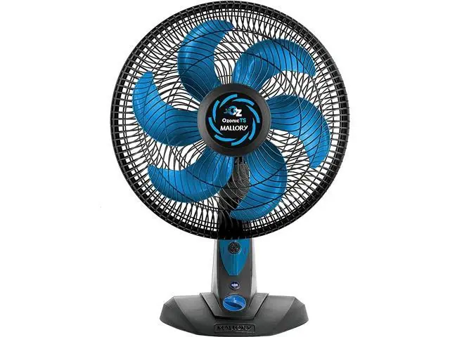 Ventilador De mesa Mallory Ozonic Preto e Azul