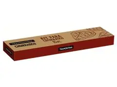 Kit Churrasco Dynamic Cabo de Madeira  E Aço Inox 15 Peças - 1
