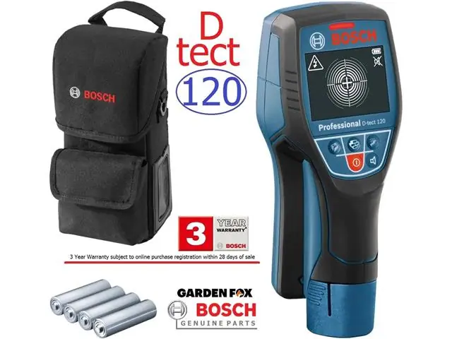 Detector e scanner de parede Bosch D-TECT 120 com bolsa