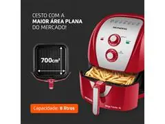 Fritadeira Sem Óleo Air Fryer 8L Mondial Vermelho 1900W  AFN-80-RI - 6