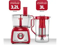 Multiprocessador Turbo Chef 5em1 Mondial Vermelho 1000W  MPN-01-R - 2