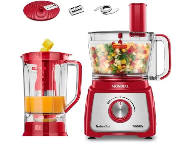 Multiprocessador Turbo Chef 5em1 Mondial Vermelho 1000W  MPN-01-R