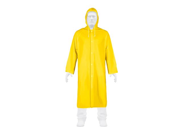 Gabardina impermeable Truper PDV talla M Ligera con gorro Amarillo 