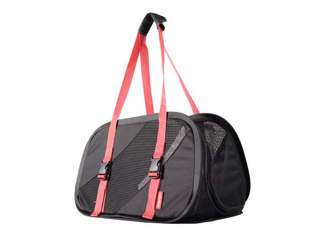 Transportador de Viaje Plegable para Mascotas Negro y Rojo COCOONING