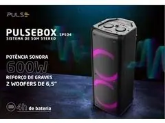 Caixa de Som Pulse Box 2x Woofers 6.5 Polegadas 600W Pulse SP504 Preto - 8