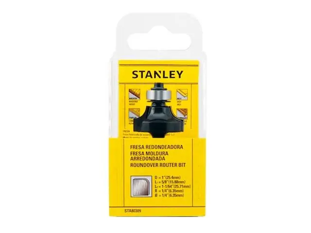 Fresa Moldura Arredond Stanley 1 X 5/8 R1/4[25,40 X 15,88 R6,35mm]