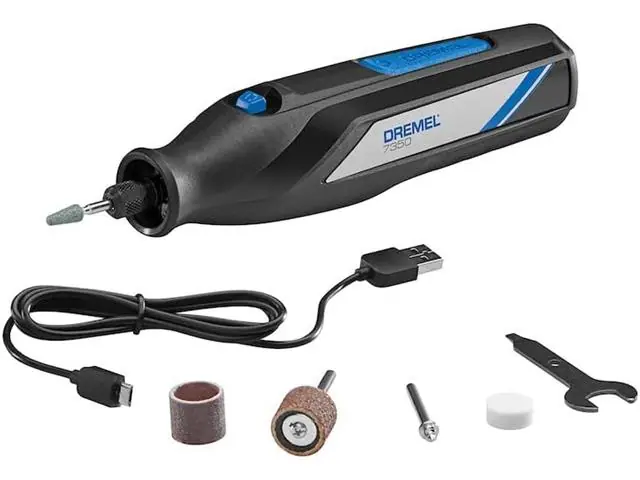 Retífica Dremel Bosch 4v à Bateria 7350 BIVOLT DREMEL com 5 acessórios