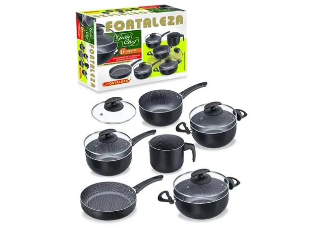 Conjunto 6 Peças Fortaleza Gran Chef com Tampa Vidro Black