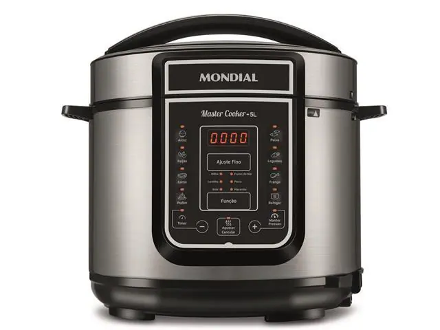 Panela de Pressão Elétrica Digital Mondial Master Cooker 5L Inox 220V