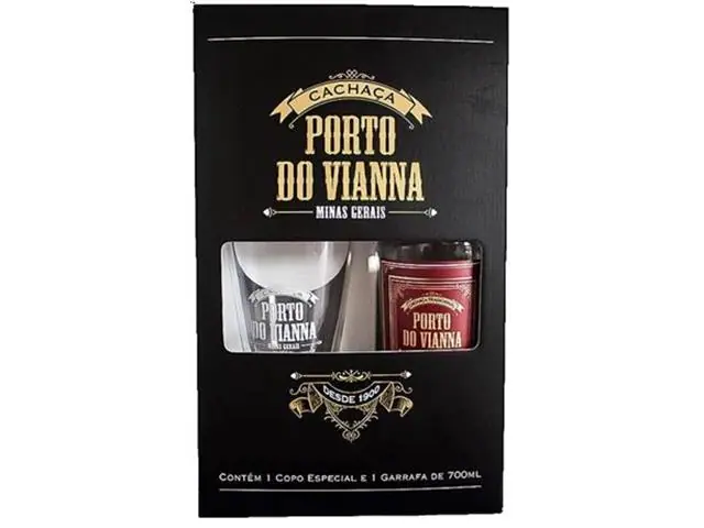 Kit Cachaça Porto do Vianna Tradicional 700ML com Copo