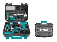 Kit TOTAL taladro 12v + Caja con 128 Accesorios - 0