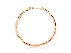 Pulseira Prata 925 Coliseu Banho Rosé Formato Navetes