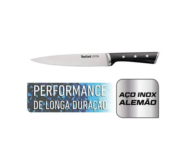 Faca Slicing Aço Inox Tefal Ice Force 20cm