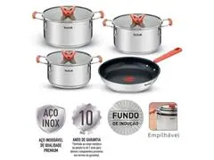 Jogo de Panelas Inox Tefal Opti'space Fundo Triplo com 4 Peças - 1