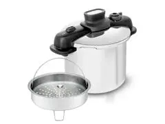 Panela de Pressão Tefal Opti'Space Inox FundoTriplo Cesto de Vapor 7L - 0