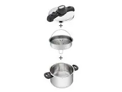 Panela de Pressão Tefal Opti'Space Inox FundoTriplo Cesto de Vapor 7L - 4