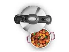 Panela de Pressão Tefal Opti'Space Inox FundoTriplo Cesto de Vapor 7L - 8