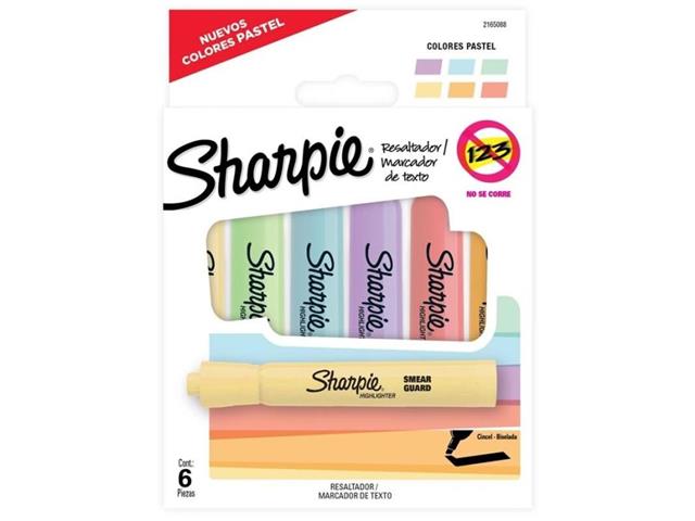 Resaltadores SHARPIE Colores Pasteles x6 u