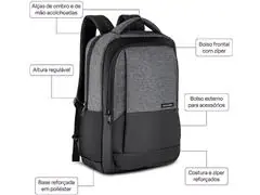 Mochila Multilaser BO443 Midtown 15.6 Polegadas Preta - 5