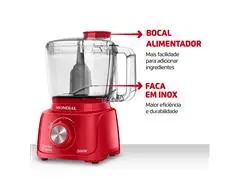 Mini Processador Mondial MP-16-R Turbo Pratic Vermelho 300W 110V - 5